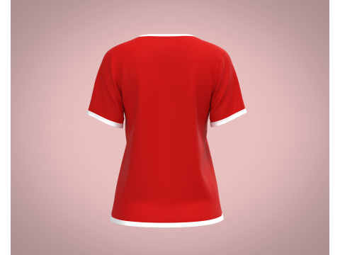 Ladies Red T-Shirt Modelo 3D