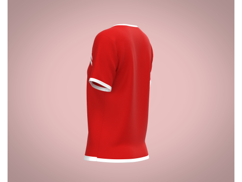 Ladies Red T-Shirt Modelo 3D