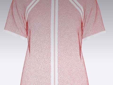 Ladies Red T-Shirt Modelo 3D