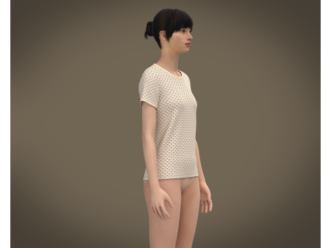Ladies Tshirt 3D मॉडल