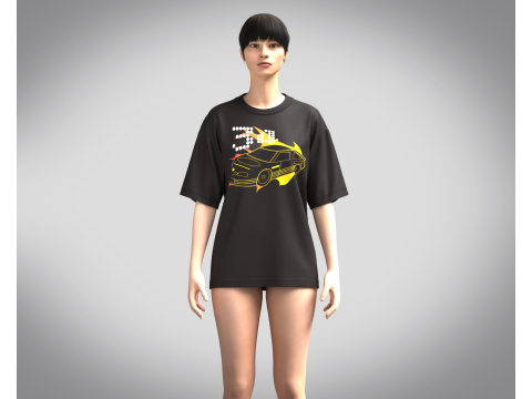Ladies Tops - Electric Burn Up 3D Model