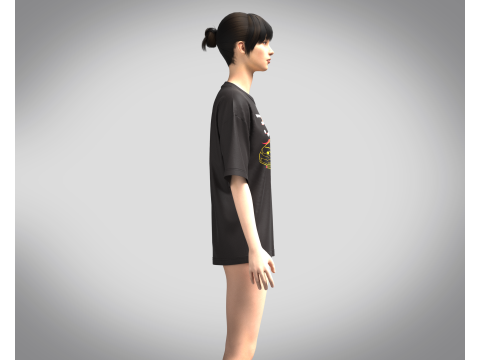 Ladies Tops - Electric Burn Up 3D Model