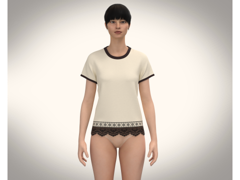 Ladies Tops with Less 3D Model