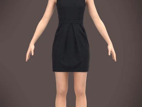 Atasan Panjang Wanita Model 3D