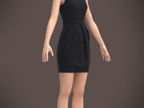 Ladies Long Tops 3D Model