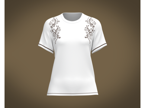 Ladies white Tops V2 3D Model