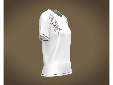 Ladies white Tops V2 Modello 3D