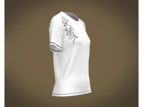 Ladies white Tops V2 3D Model