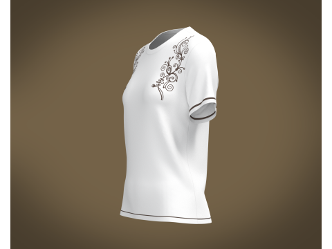 Ladies white Tops V2 Modello 3D