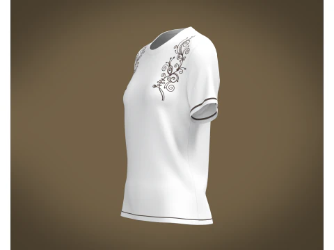 Ladies white Tops V2 3D Model