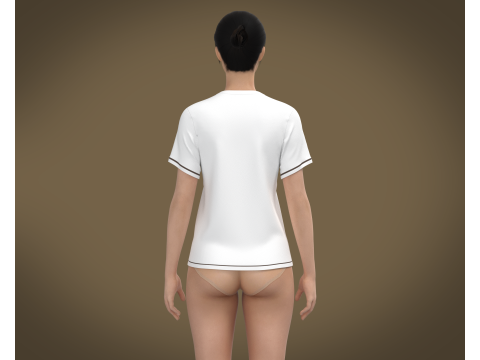 Ladies white Tops V2 Modello 3D