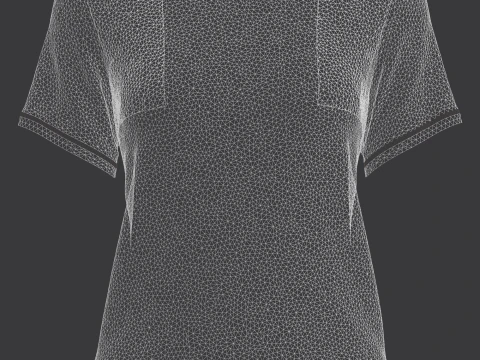 Ladies white Tops V2 3D Model