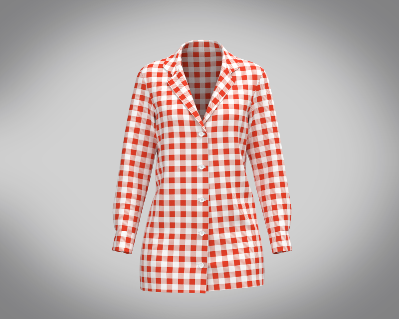 Ladies Red Striped Print Shirt Modelo 3D .c4d .max .obj .3ds .fbx .stl .blend 