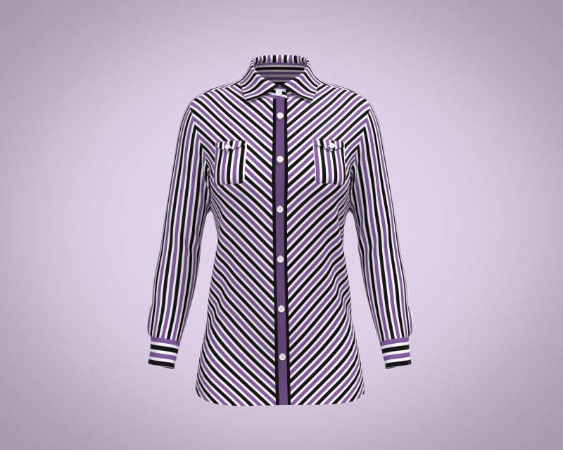 Ladies Purple Shirt 3D Model .c4d .max .obj .3ds .fbx .stl .blend 