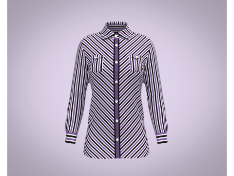 Ladies Purple Shirt 3D Model