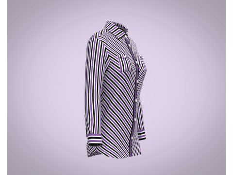 Ladies Purple Shirt 3D Model