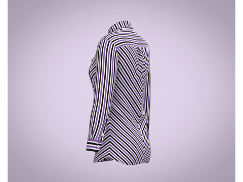 Ladies Purple Shirt 3D Model