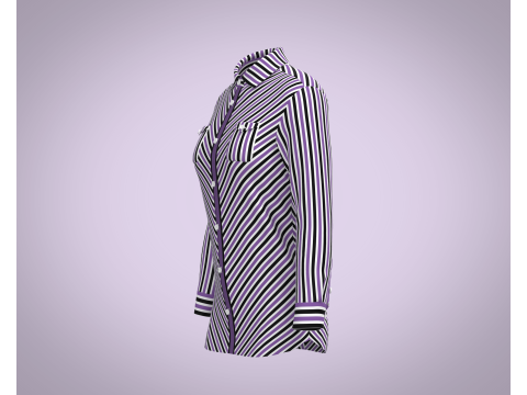 Ladies Purple Shirt 3D Model