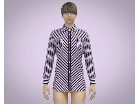 Ladies Purple Shirt 3D Model
