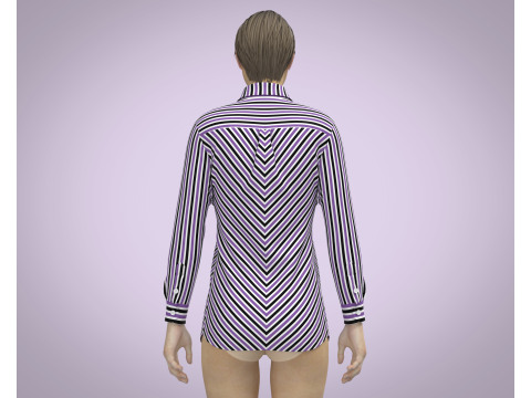 Ladies Purple Shirt 3D Model
