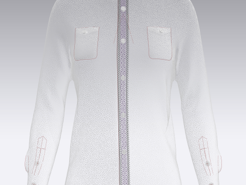 Ladies Purple Shirt 3D Model