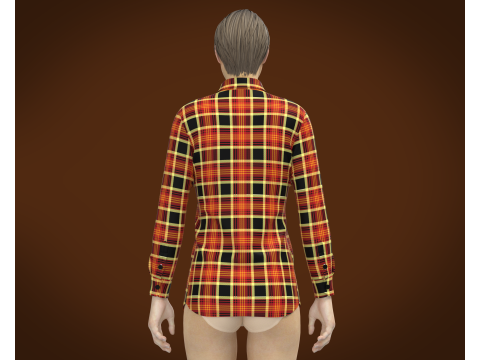 Ladies Striped Print Shirt Model 3D