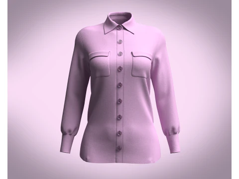 レディース ロングトルソー - シャツ 3Dモデル