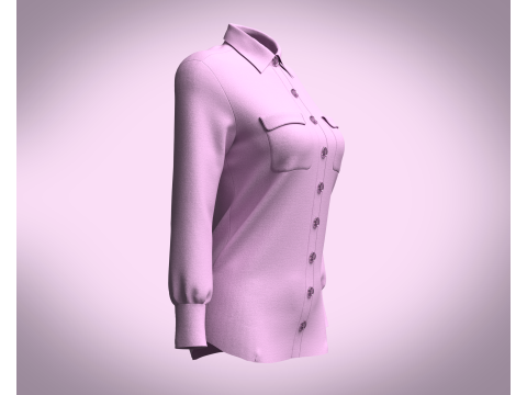 Ladies Long Torso - Shirt 3D Model