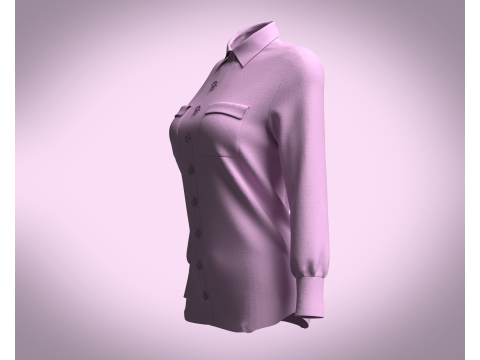 Ladies Long Torso - Shirt 3D Model
