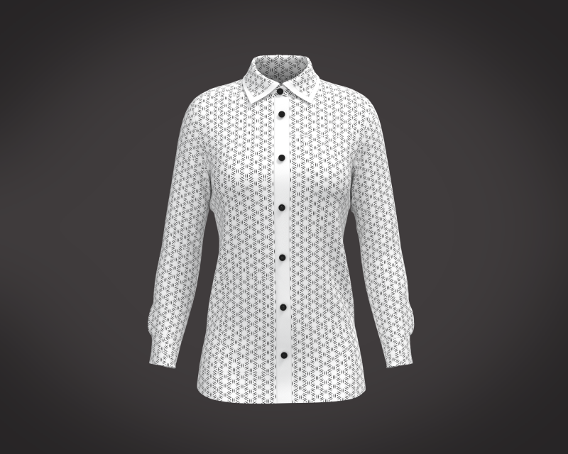 Ladies White Print Shirt Modelo 3D .c4d .max .obj .3ds .fbx .stl .blend 
