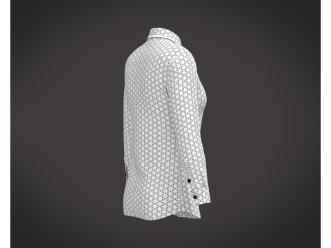 Ladies White Print Shirt Modelo 3D