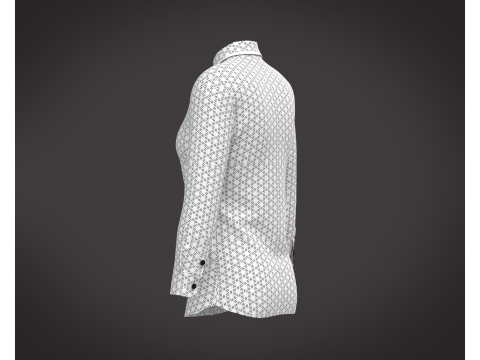 Ladies White Print Shirt Modelo 3D