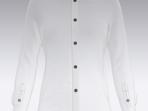 Ladies White Print Shirt Modelo 3D