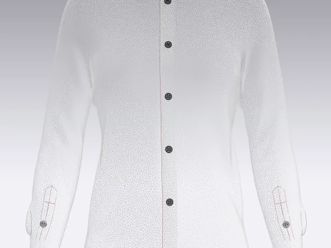 Ladies White Print Shirt 3D Model