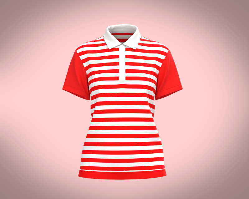 Ladies Red Striped Polo Modelo 3D .c4d .max .obj .3ds .fbx .stl .blend 
