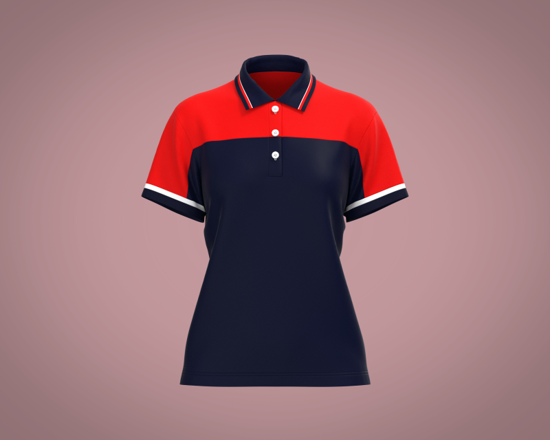 Ladies Red and Blue Polo 3D Model .c4d .max .obj .3ds .fbx .stl .blend 