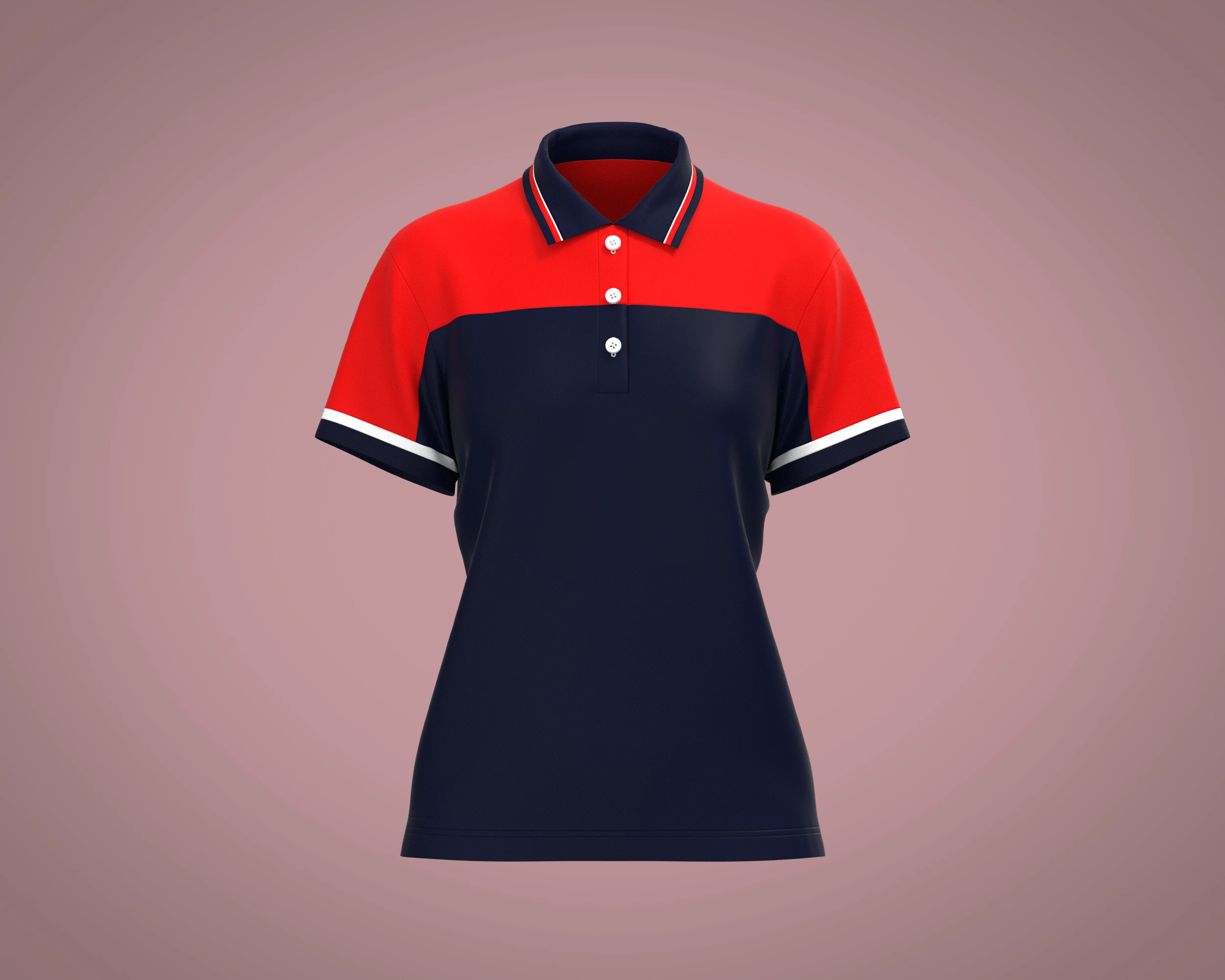 Ladies Red and Blue Polo 3D Model .c4d .max .obj .3ds .fbx .stl .blend
