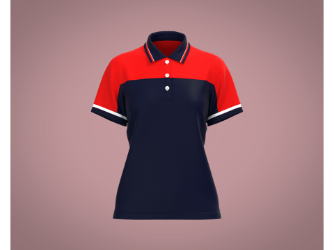 Ladies Red and Blue Polo 3D Model