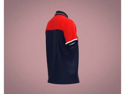 Ladies Red and Blue Polo 3D Model