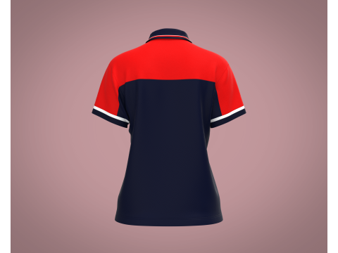 Ladies Red and Blue Polo 3D Model
