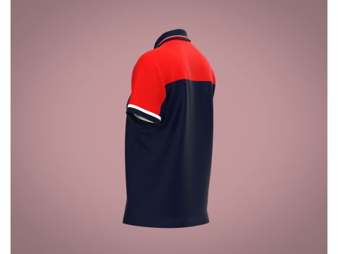 Ladies Red and Blue Polo 3D Model