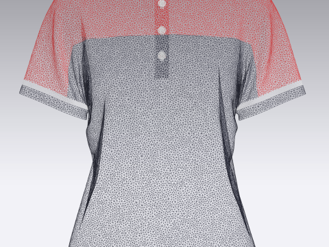 Ladies Red and Blue Polo 3D Model