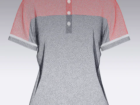 Ladies Red and Blue Polo 3D Model