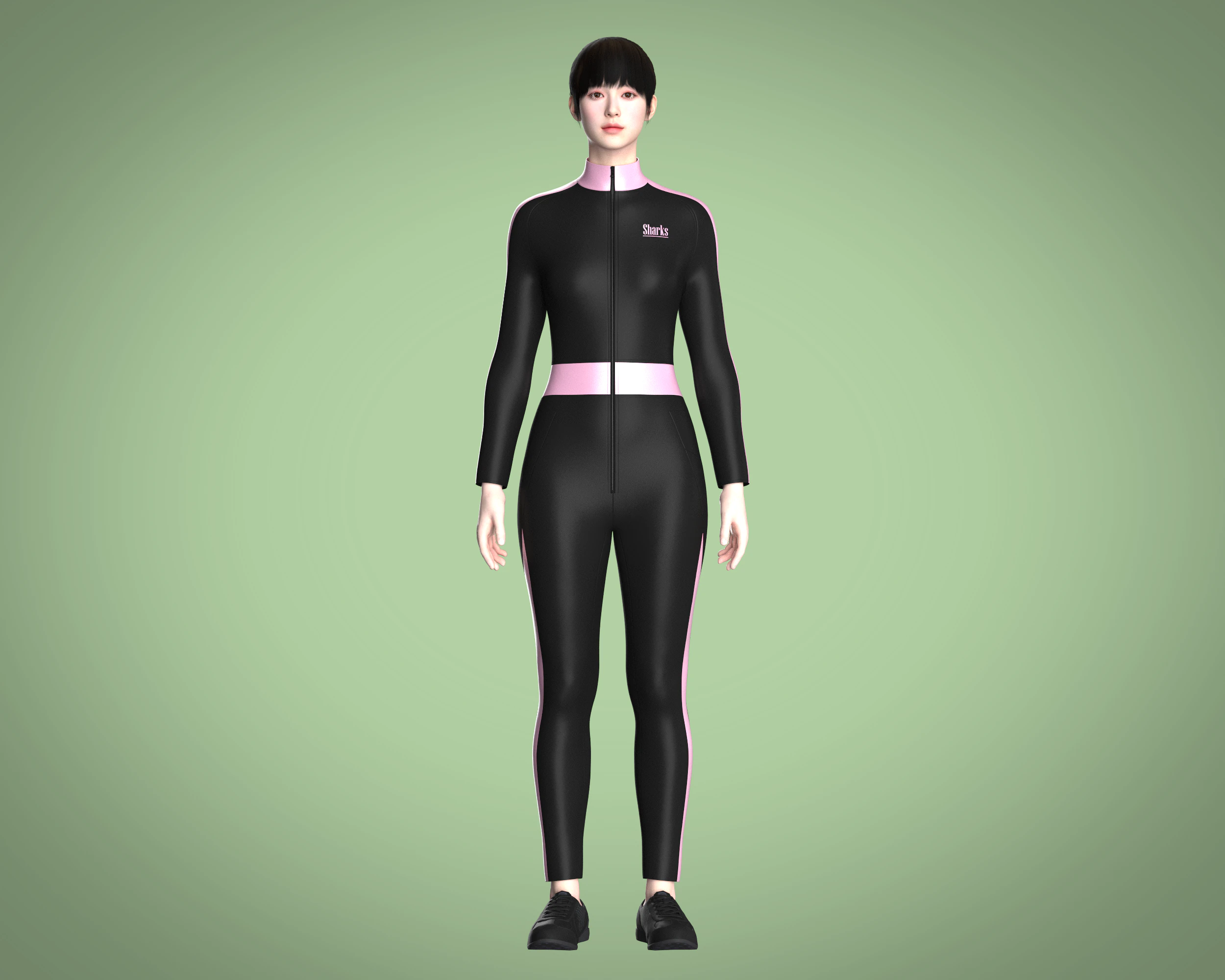 Ladies Swimming Tracksuit 3D Model .c4d .max .obj .3ds .fbx .stl .blend 