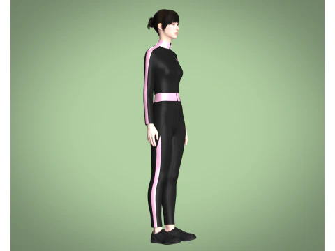 Ladies Swimming Tracksuit 3D Model