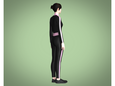 Ladies Swimming Tracksuit 3D Modell