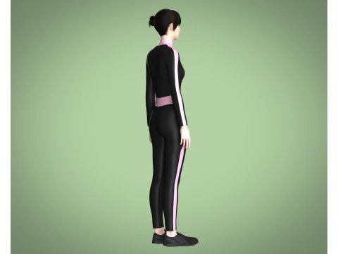 Ladies Swimming Tracksuit 3D Model