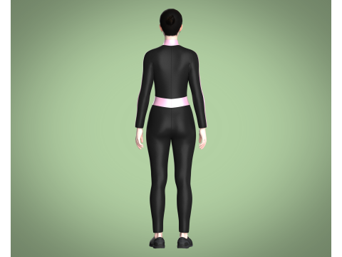 Ladies Swimming Tracksuit 3D Modell
