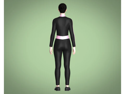 Ladies Swimming Tracksuit 3D Model