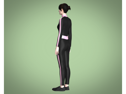 Ladies Swimming Tracksuit 3D Modell